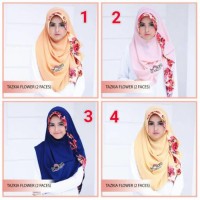 Jilbab instan tazkia flower by original dQiara murah terbaru 2017