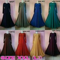 Jual Gamis/Dress Muslim Jersey Polos Jumbo L3 Murah