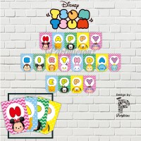 Jual Bunting Flag / Banner Flag Disney Tsum Tsum Custom Murah