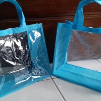 Jual tas souvenir model kotak transparan mika depan+belakang Murah