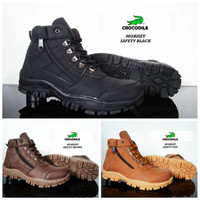 Jual Sepatu Pria Boots crocodile Safety Shoes Boot Ujung Besi Kulit Murah Murah