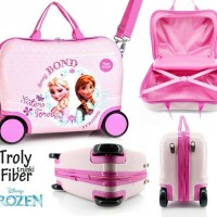 Jual KIDS TRUNKY TRUNKI / KOPER ANAK TROLLEY TARIK FIBER FROZEN PINK Murah