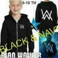 baju sweater jaket anak hoodie alan wolker hitam navy outwear 6-10 thn