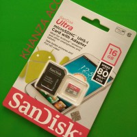 Jual MICRO SD SANDISK ULTRA 16GB CLASS 10 80MB/S Murah