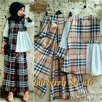 BAJU SETELAN WANITA MUSLIM CELANA DAN BLOUSE BURBERY SET 6