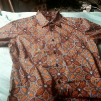 Kemeja Batik Keris Asli Tangan Panjang bagus adem ukuran S slim fit