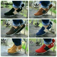 Jual Sepatu Santai Adidas Slop Slip On Casual Pria Kulit Suede Murah