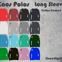 Jual Kaos Polos Cotton Combed 30s Long Sleeve Size XL Murah