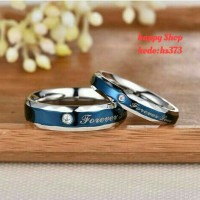cincin tunangan biru murah Titanium asli