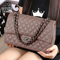 Tas Chanel Maxi Yuni Shara Lambskin PINK KECOKLATAN Semi Ori Terlaris