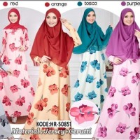 Setelan Hijab Syari Gracia / Set Baju Gamis Ceruti / Busana Muslim NY2