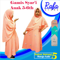 Gamis Syari Anak / Pakaian Muslim Anak Perempuan / Baju Gamis Syari