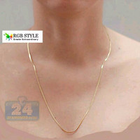Exclusive Kalung Titanium 316L Pria Wanita Panjang Tipis Gold Emas Nec