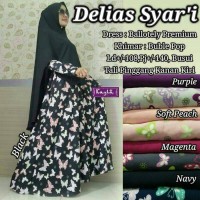 delias syari / gamis plus jilbab / busui / kupu-kupu / dresd baloteli