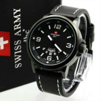 JAM TANGAN PRIA SWISS ARMY 1128 ORI BLACK ANGKA WHITE