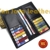 Jual Dompet Kulit Panjang Pria/Wanita/Dompet Kulit Asli/Hitam Polos/Murah Murah