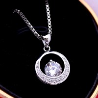 Jual Kalung Luxury White Gold Plated 101 (Free Rantai & Box & Pouch Cantik) Murah