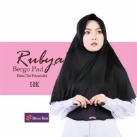 Rubya Bergo Pad Hitam / Hijab Instan Terbaru / Nibras Hijab