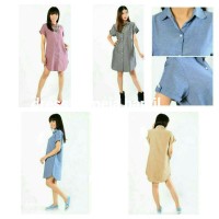 Jual dress kemeja hamil.bumil.busui.dress simpel Murah