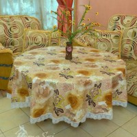Jual Taplak Meja Makan Plastik Vinyl Bulat 6 Kursi Murah