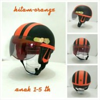 Helm Anak 1-5 th Retro Chip Orange Hitam