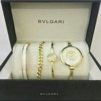 Jam Tangan Wanita Bvlgari plus Paket Gelang Mewah