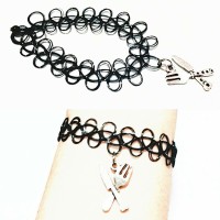 Jual Gelang Tattoo Choker Black - Fork n Knife (Bracelet) Murah