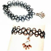Jual Gelang Tattoo Choker Black - Smiley Hard Silver (Bracelet) Murah