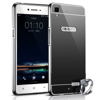 Case For Oppo F1 / Selfie Expert Bumper Chrome With Backcase Mirror