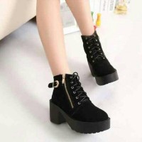 Jual HEEL BOOT COBOY BLACK | SEPATU HEELS COBOY | BOOTS COBOY BLACK Murah