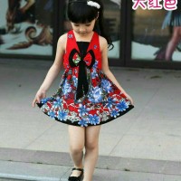Jual Korea Dress Pakaian Anak Perempuan 2-5 Tahun V Neck Import Murah