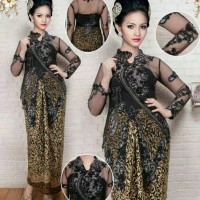 kebaya elegan kbm hitam stel biasa
