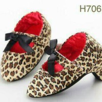 Jual sepatu import bayi leopard macan baby shoes high heels prewalker anak Murah