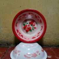 Jual mangkok jadul/seng/enamel/motif kembang/16cm Murah