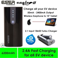 Jual Powerbank ESER Eagle8 6200mAh / Charger Battery Baterai 18650 - 62BT Murah