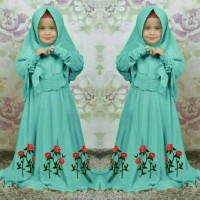 gamis khadijah syar'i bordir + bergo polos