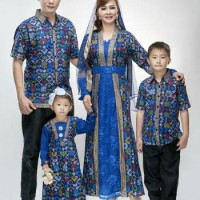 Baju Batik Couple Sarimbit Keluarga Gamis Ashanty Plus 2 Anak Seragam