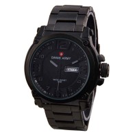 Swiss Army Limited Edition Leather Strap and Stainless Jam Tangan Pria