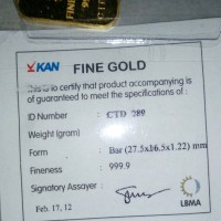 Jual EMAS LOGAM MULIA/ GOLD BAR ANTAM 10gr sertifikat 2012, 2013, 2016 Murah