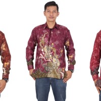 Kemeja batik pria lengan panjang semi sutra furing KPJ200