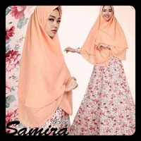 gamis bergo abaya syar'i katun jepang peach