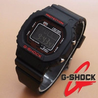Jam Tangan G-Shock Casio Branded/ Warna Hitam list Merah/ Simple