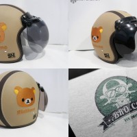 Jual Helm Bogo Retro Kulit Klasik Timbul Full Bordir Bro.co Rilakkuma Murah