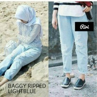 Jual CELANA BAGGIE RIPPED JEANS SOBEK LAPIS MURAH Murah