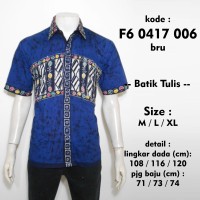 hem batik tulis asli murah M L XL / kemeja etnik klaten F60417006bru