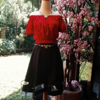 Mesh Flare Skirt Rok A-Line Wanita (RK134) Diskon