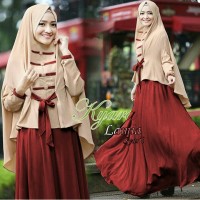 Jual GAMIS SYARI + HIJAB JILBAB | PAKAIAN BAJU MUSLIM WANITA LAMIA MAROON Murah