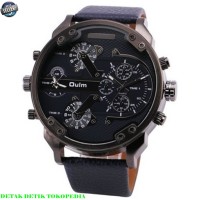 Jual Jam tangan pria Dual time Analog Oulm Quartz Men 3548 Black H354 Murah