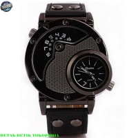 Jual Jam tangan wanita analog Oulm kulit Band Fashion 9591L Black H372 Murah