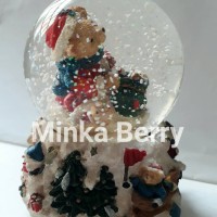 Jual Snow Globe Bear Santa Christmas Bola Salju Kaca Natal Besar Toy Murah